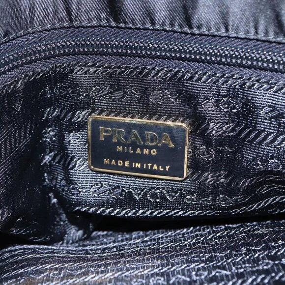 PRADA Chain Shoulder Bag Nylon Black Gold Auth 148283 - Picture 11 of 16